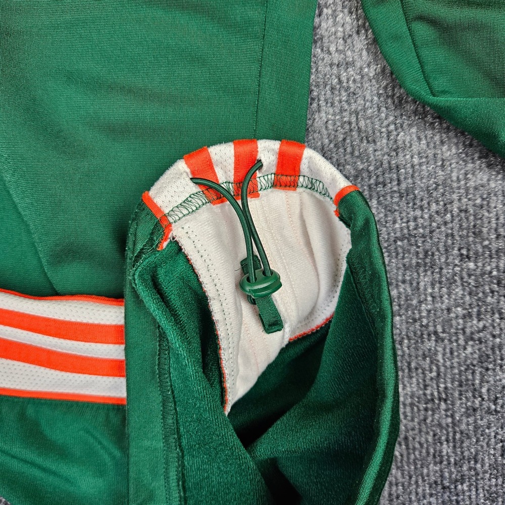 Vintage Adidas Track Pants Men's XL Green Orange Three Stripe Baggy Y2K 2000s - Picture 9 of 12